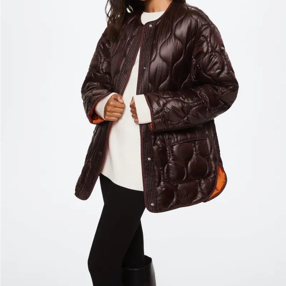 Mango oversized quilted jacket size small